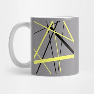 Criss Crossed Lemon Yellow and Black Stripes Mug